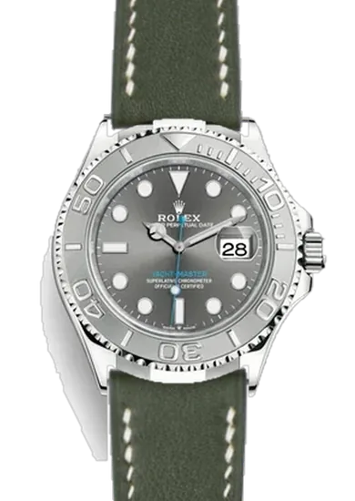Yacht-Master 126622-0001 con Correa de piel Swift verde oliva