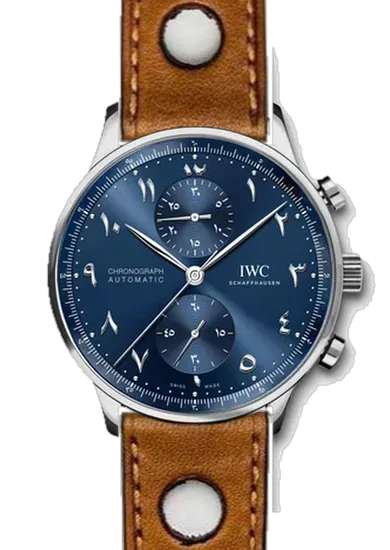 Portugieser IW3714-89 con Cinturino Rally Cognac in Pelle di Vitello Italiana