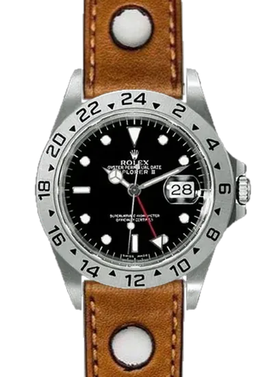 Explorer II 16570-0004 con Correa Rally Cognac de piel de becerro italiana