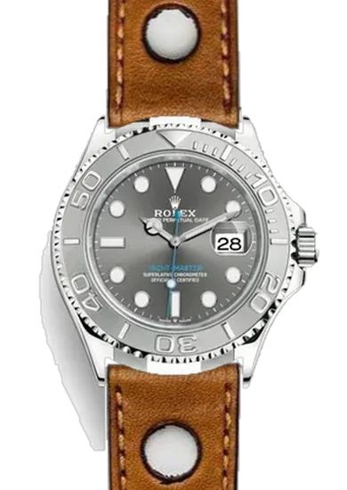Yacht-Master 126622-0001 con Correa Rally Cognac de piel de becerro italiana
