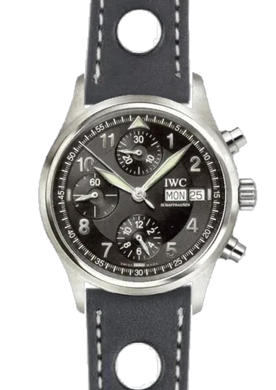 Pilot IW3706-15 con Correa Rally de piel de becerro negra – Hecha a mano en Milán