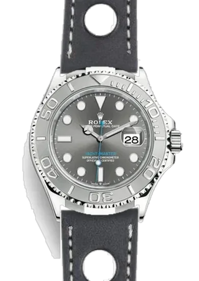 Yacht-Master 126622-0001 con Correa Rally de piel de becerro negra – Hecha a mano en Milán