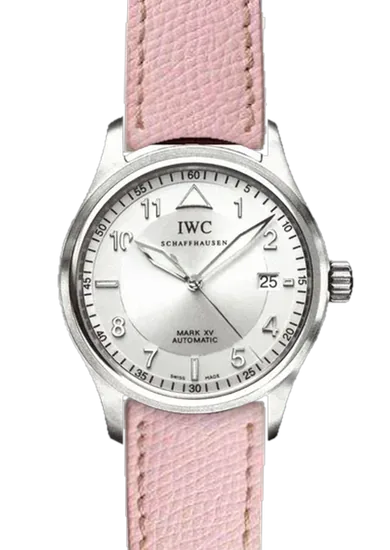 Pilot IW3253-13 with Hammered Pink Strap with Ecru Stitching