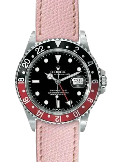 GMT-Master 16710 Coke with Hammered Pink Strap with Ecru Stitching