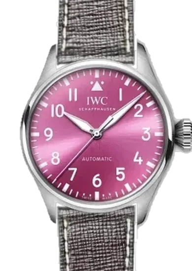 Big Pilot IW3293-05 avec Bracelet Saffiano Marron Foncé avec Surpiqûres Écru