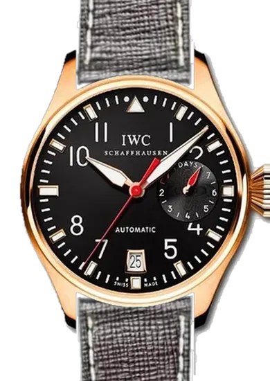 Big Pilot IW5004-09 con Cinturino Saffiano Marrone Scuro con Cuciture Ecru