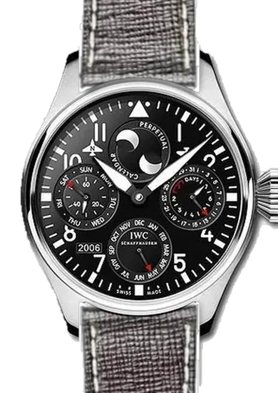 Big Pilot IW5026-07 con Cinturino Saffiano Marrone Scuro con Cuciture Ecru