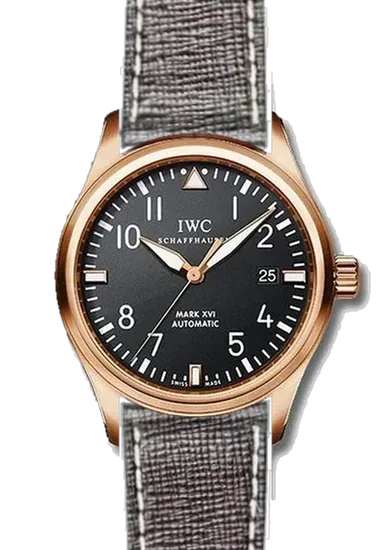 Pilot IW3255-15 con Correa de piel Saffiano marrón oscuro con costuras de color crudo