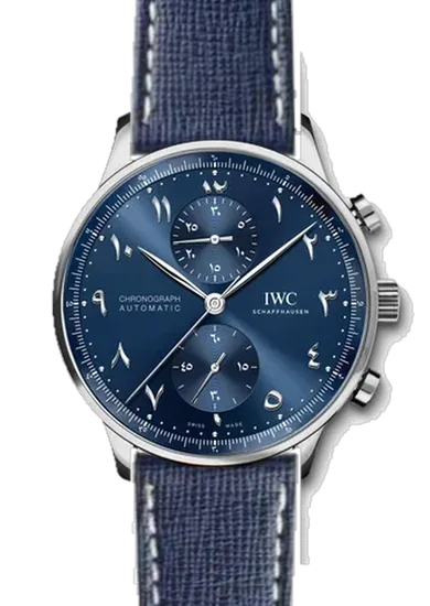 Portugieser IW3714-89 con Cinturino Saffiano Navy Blue