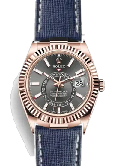 Sky-Dweller 326235-0006 con Cinturino Saffiano Navy Blue