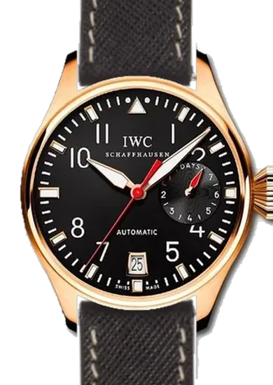 Big Pilot IW5004-09 con Cinturino Saffiano Nero Cuciture Ecru
