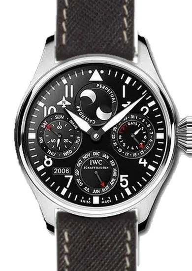 Big Pilot IW5026-07 con Cinturino Saffiano Nero Cuciture Ecru