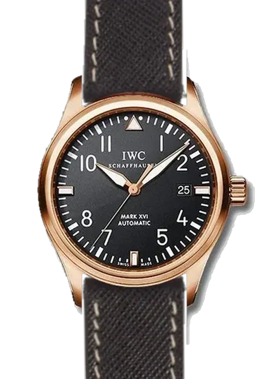 Pilot IW3255-15 con Correa Saffiano negra con costuras en color crudo