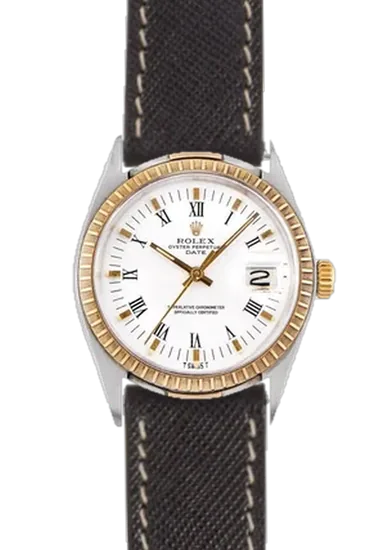 Date 1505 con Cinturino Saffiano Nero Cuciture Ecru