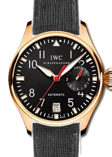 Big Pilot IW5004-09 con Cinturino Saffiano Nero Cuciture Tono