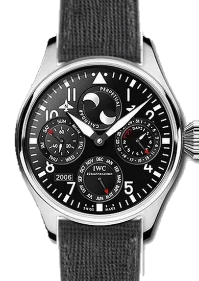Big Pilot IW5026-07 con Cinturino Saffiano Nero Cuciture Tono