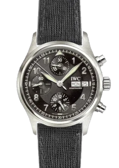 Pilot IW3706-15 con Correa Saffiano negra con costuras a juego
