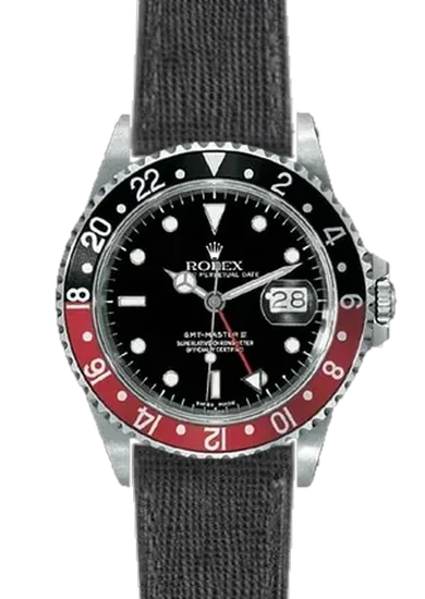 GMT-Master 16710 Coke with Saffiano Black Strap Tone Stitching