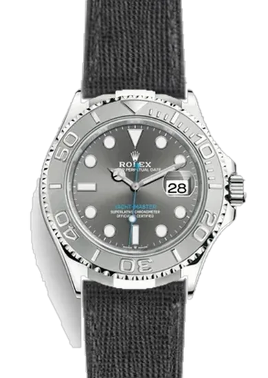 Yacht-Master 126622-0001 con Correa Saffiano negra con costuras a juego