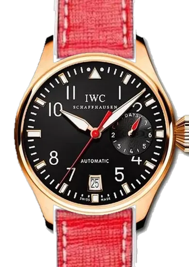 Big Pilot IW5004-09 con Cinturino Saffiano Rosso Cuciture Ecru