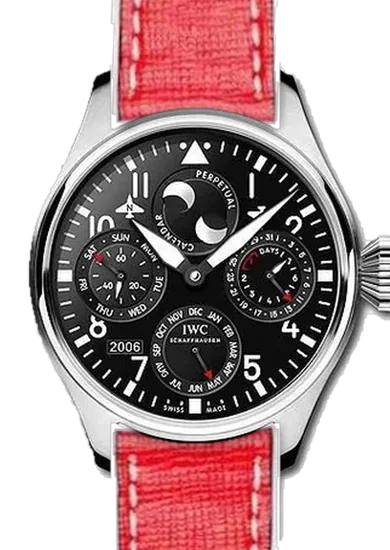 Big Pilot IW5026-07 con Cinturino Saffiano Rosso Cuciture Ecru