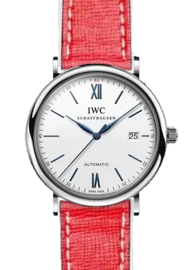 Portofino IW3565-27 con Cinturino Saffiano Rosso Cuciture Ecru