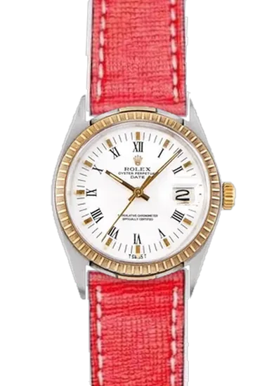 Date 1505 con Cinturino Saffiano Rosso Cuciture Ecru