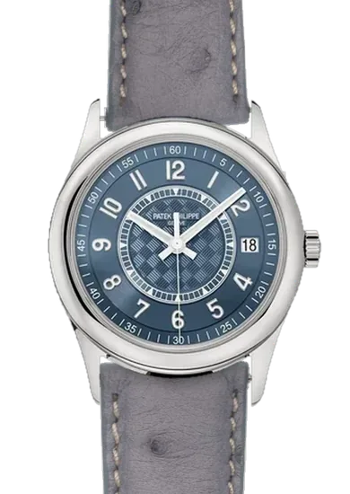 Calatrava 6007A-001 mit Armband aus grauem Straußenleder