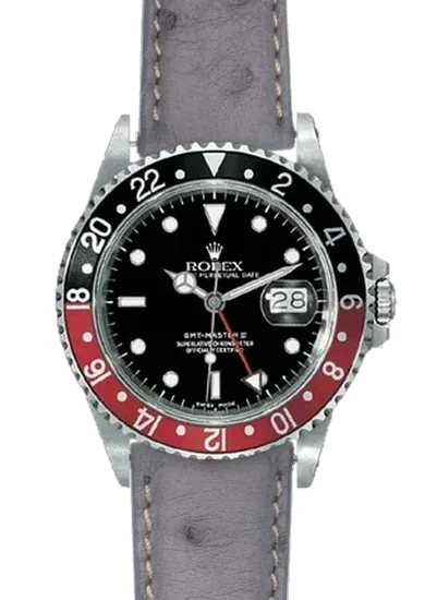 GMT-Master 16710 Coke with Gray Ostrich Strap