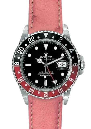 GMT-Master 16710 Coke with Pink Ostrich Strap