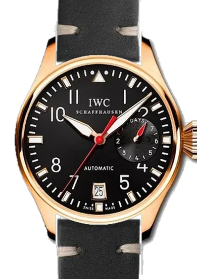 Big Pilot IW5004-09 con Cinturino Vintage in Pelle di Vitello Nero