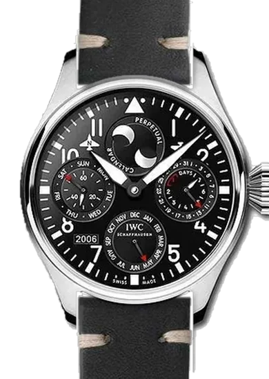 Big Pilot IW5026-07 con Cinturino Vintage in Pelle di Vitello Nero