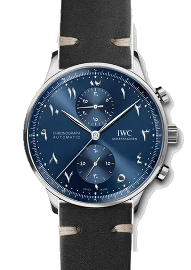Portugieser IW3714-89 con Cinturino Vintage in Pelle di Vitello Nero