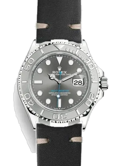 Yacht-Master 126622-0001 con Correa Vintage en Piel de Becerro Negro