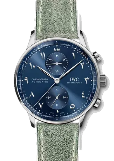 Portugieser IW3714-89 con Cinturino Vintage in Vitello Grigio