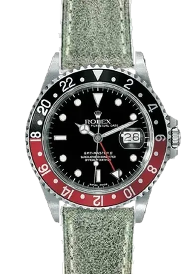 GMT-Master 16710 Coke with Vintage Gray Calfskin Strap