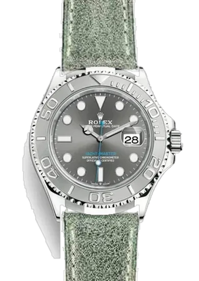 Yacht-Master 126622-0001 con Correa vintage de piel de becerro gris
