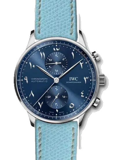 Portugieser IW3714-89 con Cinturino Vitello Martellato Azzurro