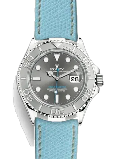 Yacht-Master 126622-0001 con Correa de piel de becerro martillada azul
