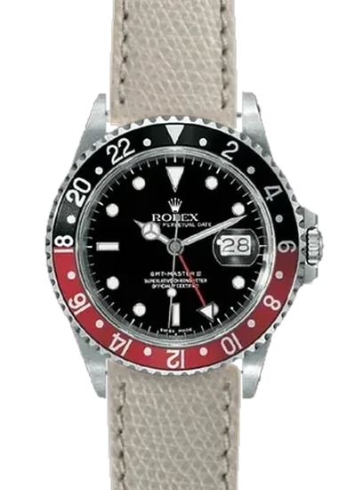 GMT-Master 16710 Coke with Hammered Calfskin Strap Light Blue