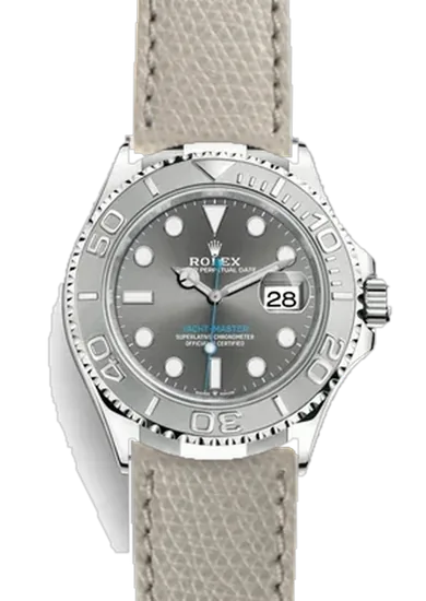 Yacht-Master 126622-0001 con Correa de piel de becerro martillada azul