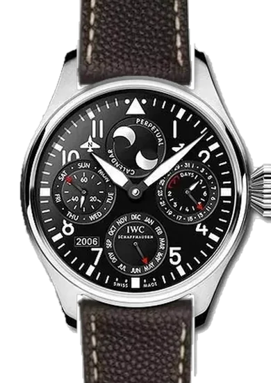 Big Pilot IW5026-07 con Cinturino Vitello Martellato Nero — Cuciture Ecru