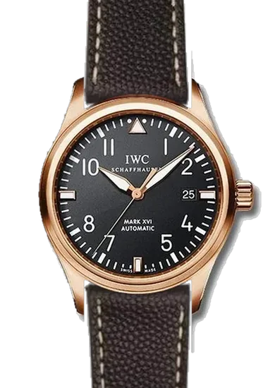 Pilot IW3255-15 con Correa de piel de becerro martillada negra — Costuras en color crudo