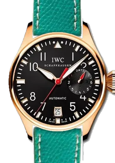 Big Pilot IW5004-09 con Cinturino Vitello Martellato Verde con Cuciture Ecru