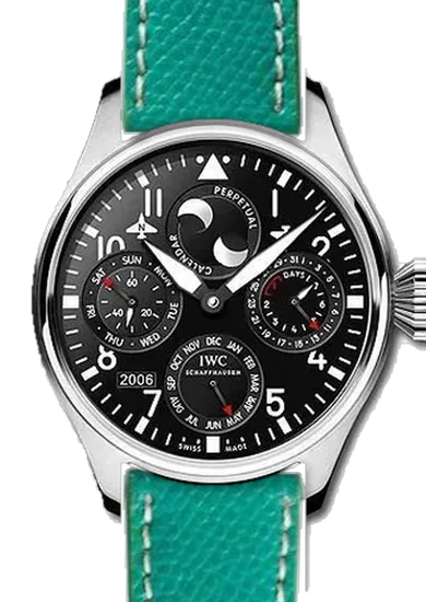 Big Pilot IW5026-07 con Cinturino Vitello Martellato Verde con Cuciture Ecru