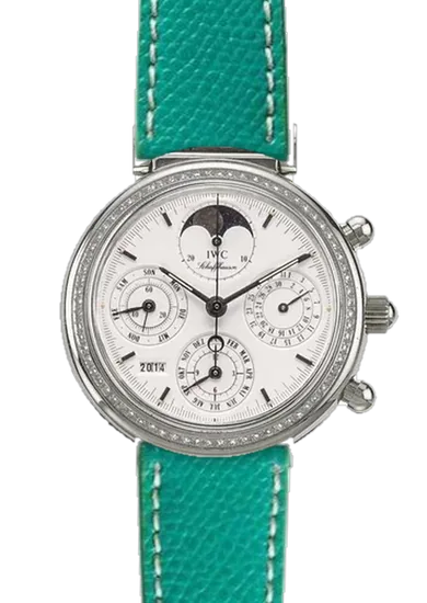 Da Vinci IW9253-12 con Cinturino Vitello Martellato Verde con Cuciture Ecru