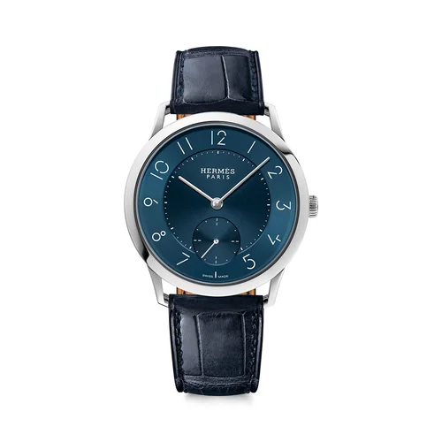 Slim d'Hermès GM Stainless Steel / Blue