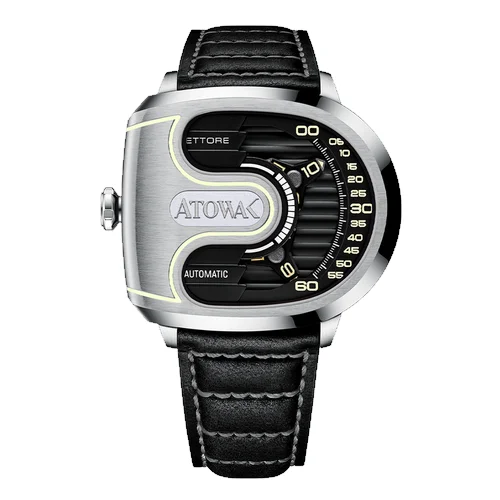 Atowak ETTORE ATOWAK-ETTORE-DRIFT-4-ARM-WANDERING-HOUR-SLIVER-BLACK-WATCHES