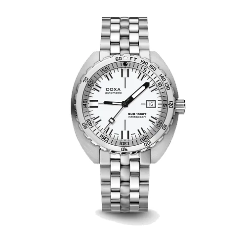 Doxa SUB 1500T Sub 1500T Whitepearl, 21 mm lug width