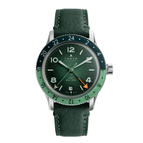 Farer GMT Watches Charlton Green - 38mm GMT Bezel